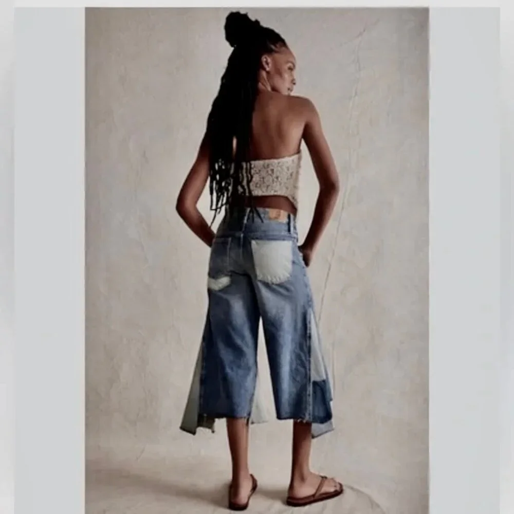 Free People We The Free Ripple Wide-Leg Cropped Jeans